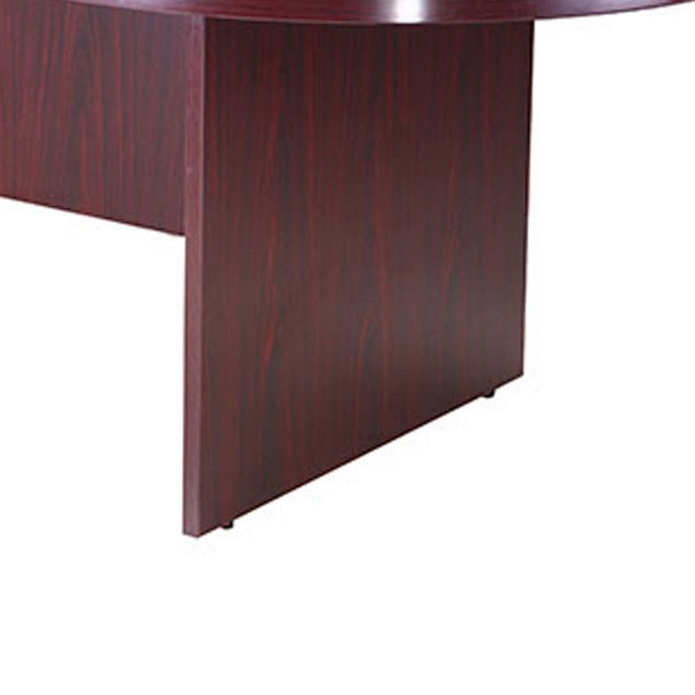Mike 95’’ Oval Conference Table with Panel Legs | Mahogany Red BM340806