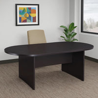 Mike 95" Oval Conference Table with Panel Legs | Mocha Brown