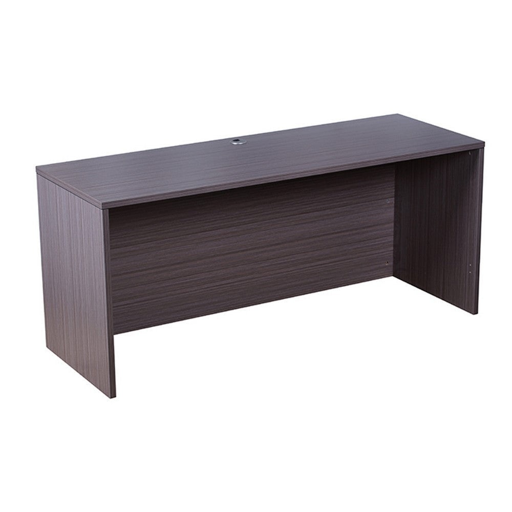 Jeny 71’’ Office Credenza Shell with Modesty Panel | Driftwood Gray BM340808