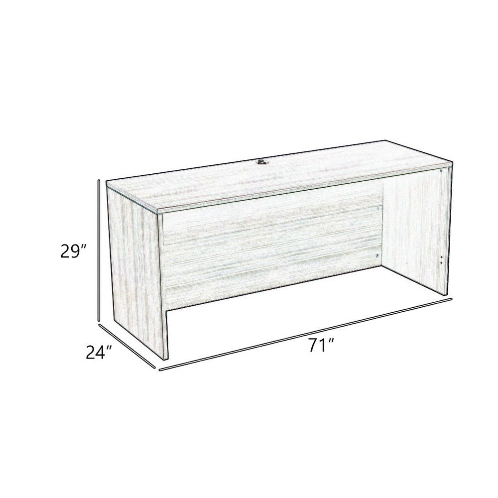 Jeny 71’’ Office Credenza Shell with Modesty Panel | Driftwood Gray BM340808