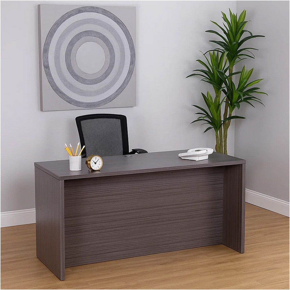 Jeny 71’’ Office Credenza Shell with Modesty Panel | Driftwood Gray BM340808