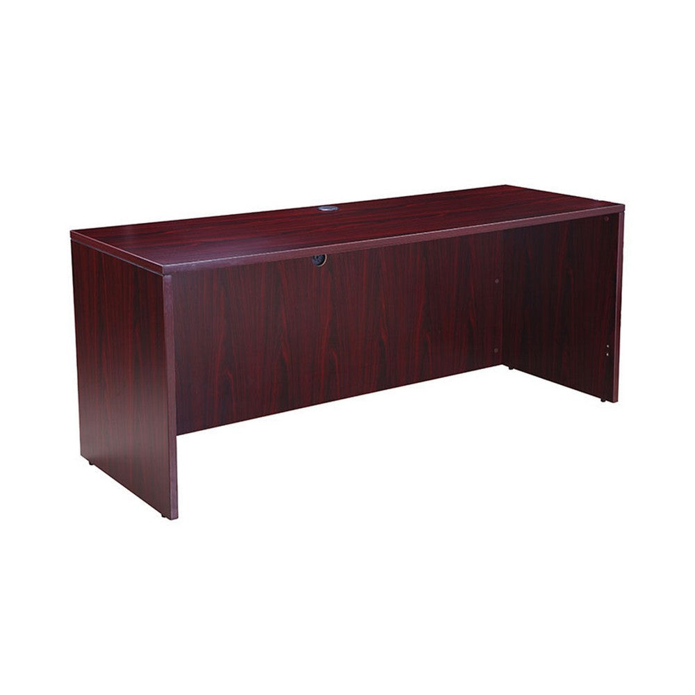 Jeny 71’’ Office Credenza Shell with Modesty Panel | Mahogany Red BM340809