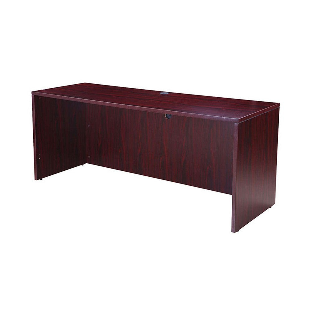 Jeny 71’’ Office Credenza Shell with Modesty Panel | Mahogany Red BM340809