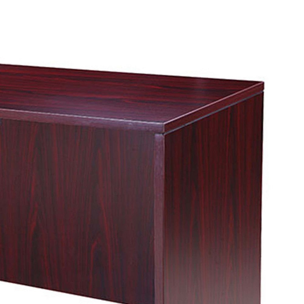 Jeny 71’’ Office Credenza Shell with Modesty Panel | Mahogany Red BM340809
