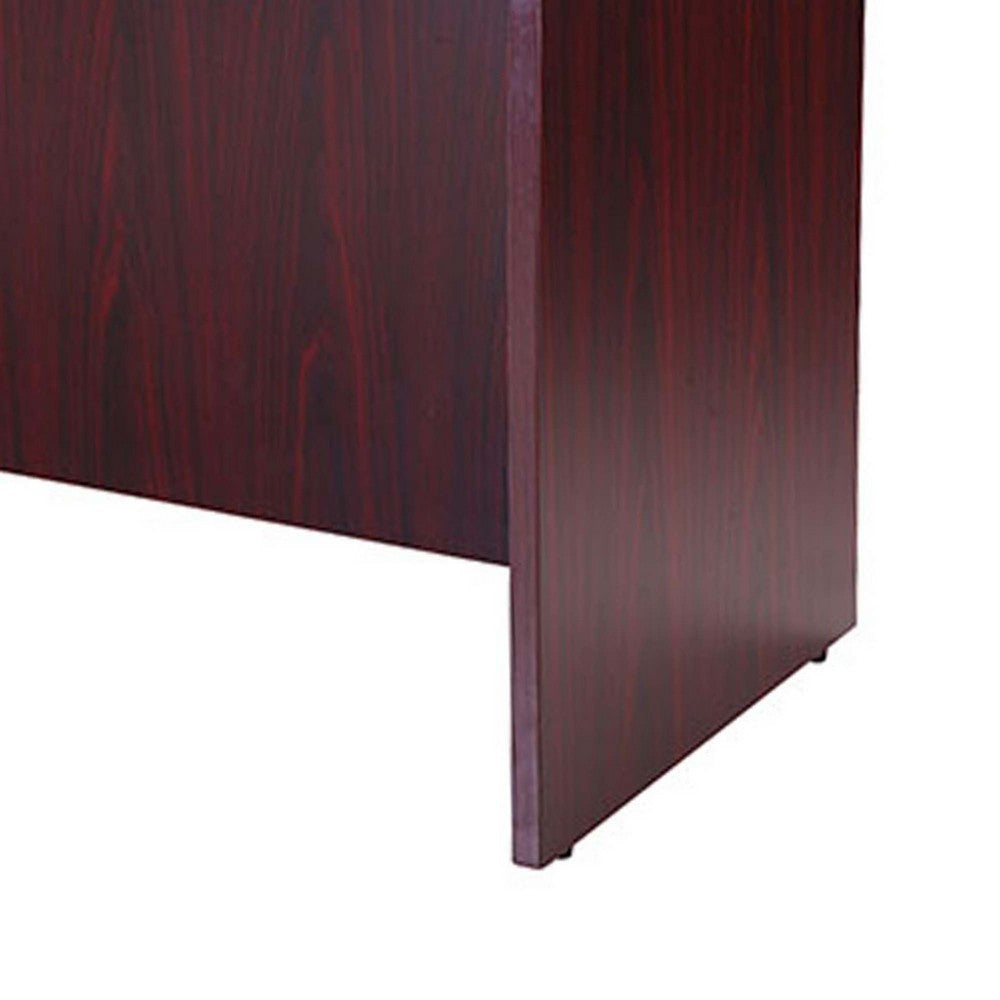 Jeny 71’’ Office Credenza Shell with Modesty Panel | Mahogany Red BM340809