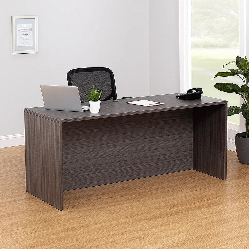 Jeny 71’’ Office Credenza Shell with Modesty Panel | Mocha Brown BM340810