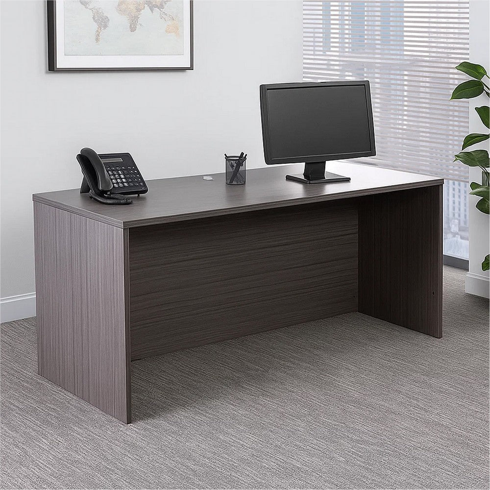 Jeny 71" Office Credenza Shell with Modesty Panel | Mocha Brown