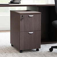 Kery 2 Drawer Mobile Pedestal File Cabinet with Lock | Driftwood Gray