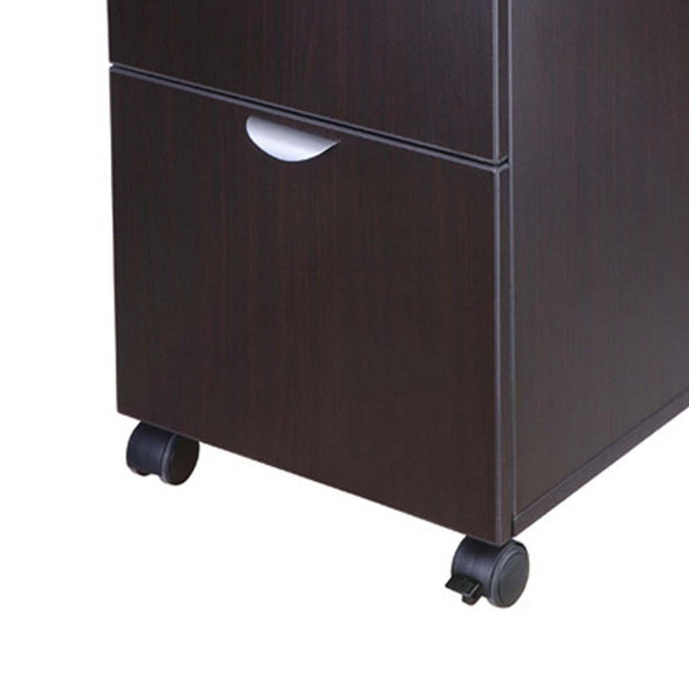 Kery 2 Drawer Mobile Pedestal File Cabinet with Lock | Mocha Brown BM340812