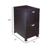 Kery 2 Drawer Mobile Pedestal File Cabinet with Lock | Mocha Brown BM340812