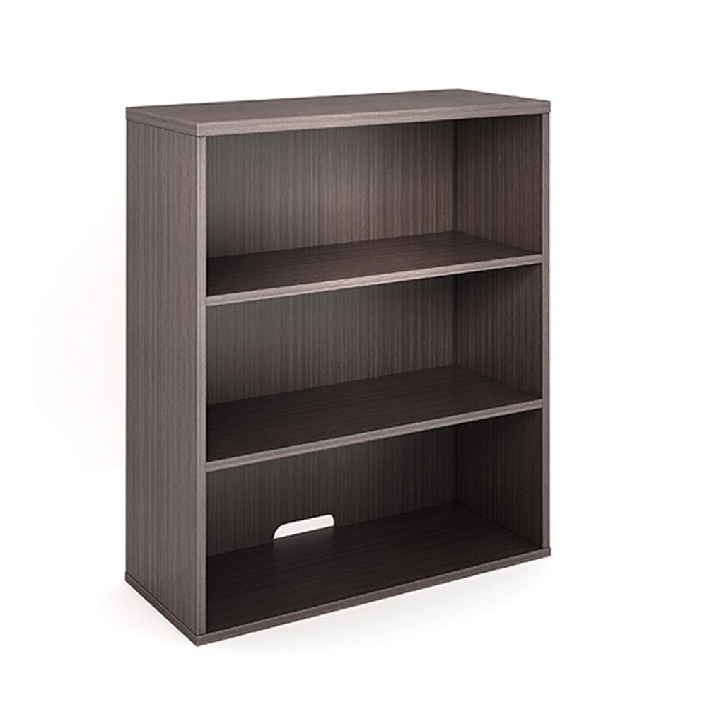 Mery 31’’ Wide 3 Shelf Hutch Bookcase | Wire Hole | Driftwood Smoke Gray BM340813