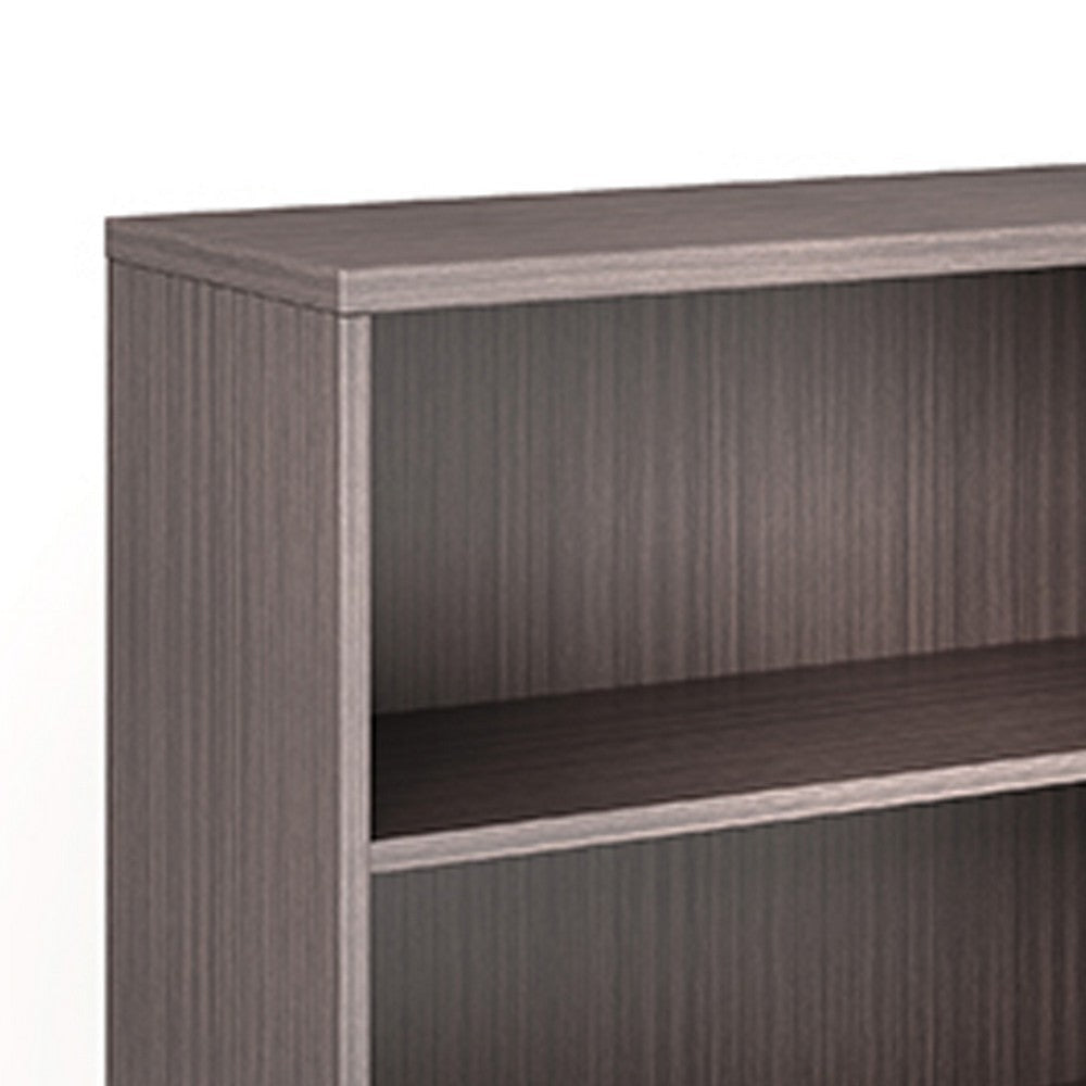 Mery 31’’ Wide 3 Shelf Hutch Bookcase | Wire Hole | Driftwood Smoke Gray BM340813