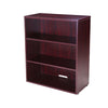 Mery 31’’ Wide 3 Shelf Hutch Bookcase | Wire Hole | Mahogany Red BM340814