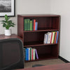 Mery 31’’ Wide 3 Shelf Hutch Bookcase | Wire Hole | Mahogany Red BM340814