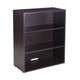 Mery 31’’ Wide 3 Shelf Hutch Bookcase | Wire Hole | Mocha Brown BM340815