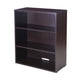 Mery 31’’ Wide 3 Shelf Hutch Bookcase | Wire Hole | Mocha Brown BM340815
