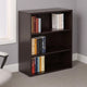 Mery 31’’ Wide 3 Shelf Hutch Bookcase | Wire Hole | Mocha Brown BM340815