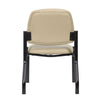 Lea Reception Guest Chair | Beige Antimicrobial Vinyl | Black Legs BM340816