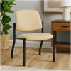 Lea Reception Guest Chair | Beige Antimicrobial Vinyl | Black Legs BM340816