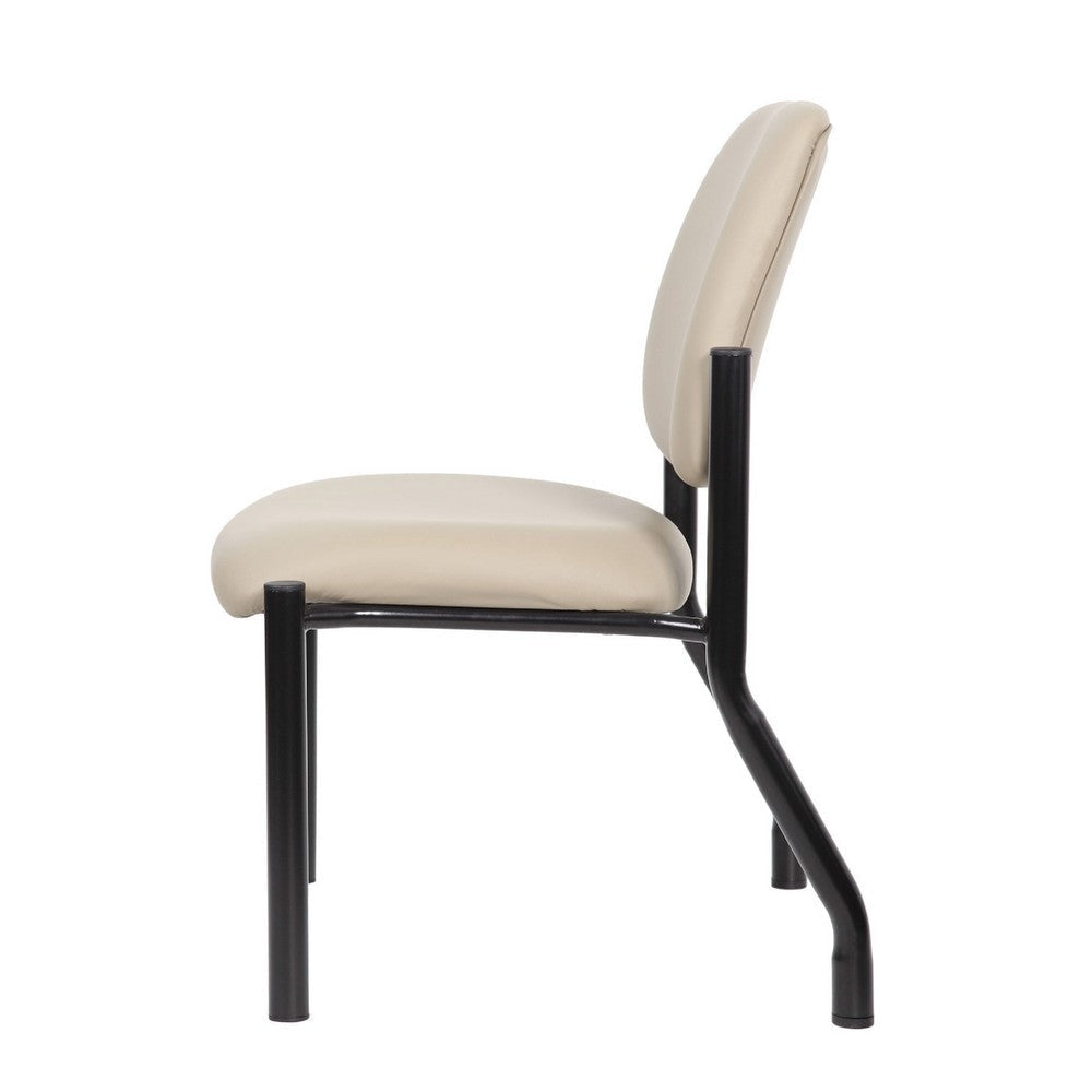 Lea Big & Tall XL Reception Chair | Beige Antimicrobial Vinyl | 400 lbs BM340817