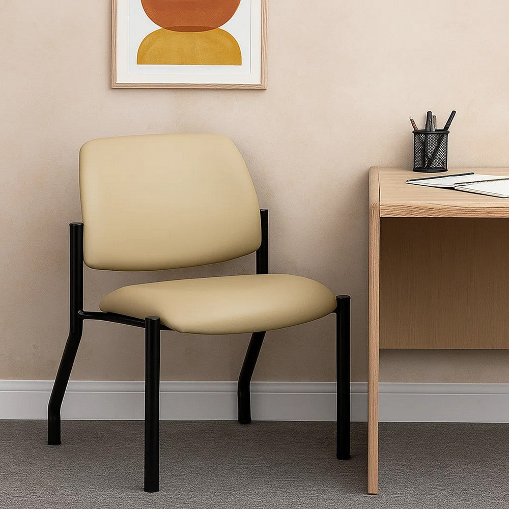 Lea Big & Tall XL Reception Chair | Beige Antimicrobial Vinyl | 400 lbs BM340817