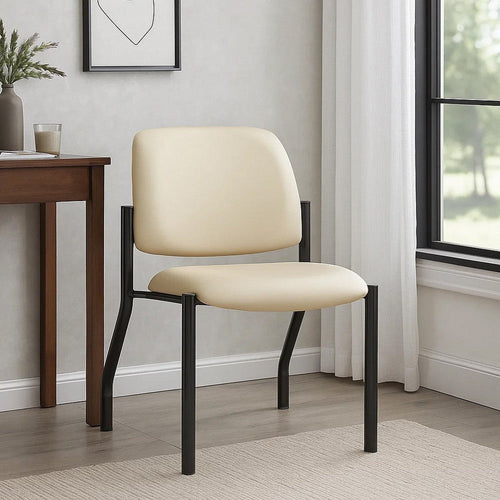 Lea Big & Tall XL Reception Chair | Beige Antimicrobial Vinyl | 400 lbs BM340817