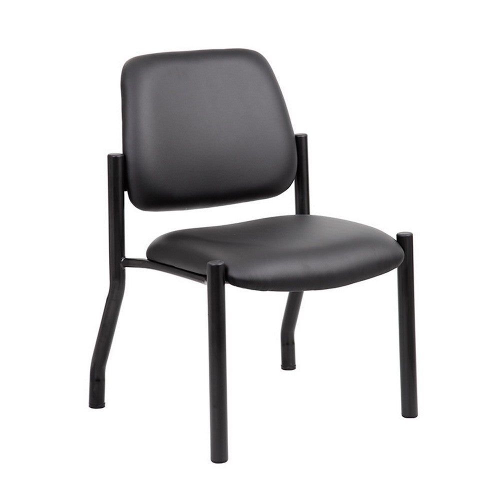 Lea Reception Guest Chair | Antimicrobial Vinyl Seat & Back | Black BM340818