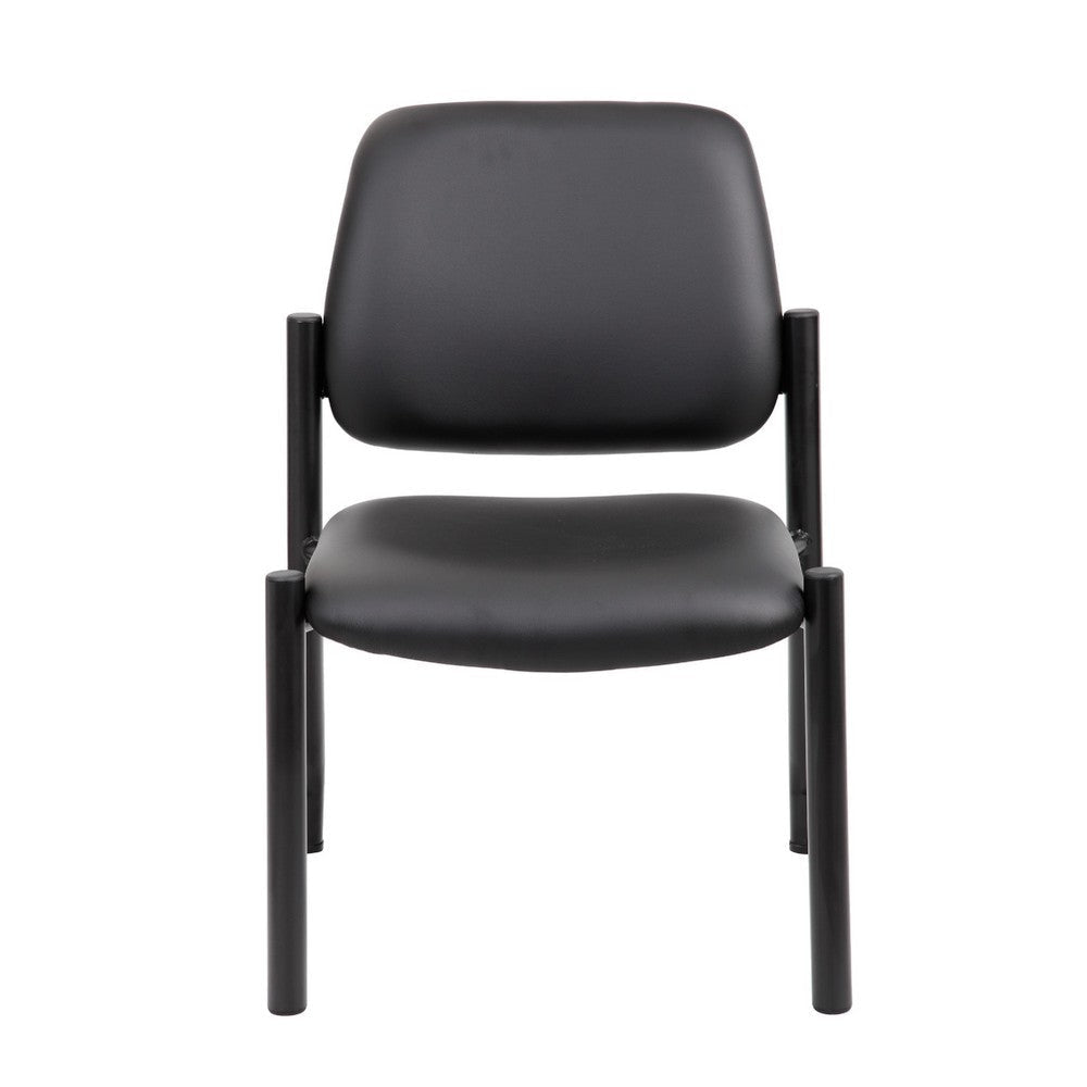 Lea Reception Guest Chair | Antimicrobial Vinyl Seat & Back | Black BM340818