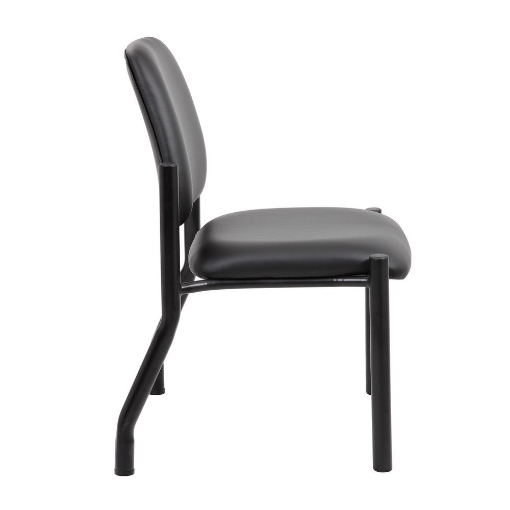 Lea Reception Guest Chair | Antimicrobial Vinyl Seat & Back | Black BM340818