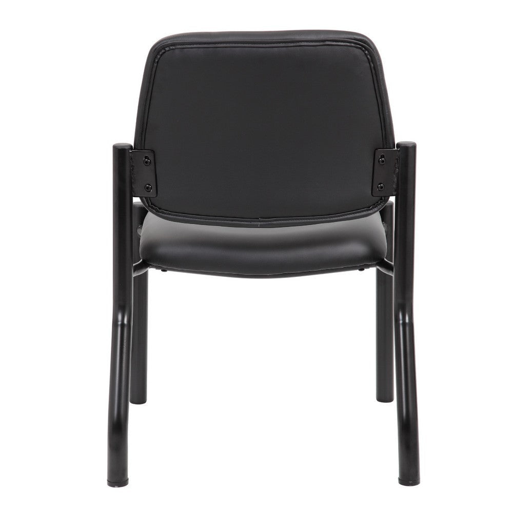 Lea Reception Guest Chair | Antimicrobial Vinyl Seat & Back | Black BM340818