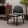 Lea Reception Guest Chair | Antimicrobial Vinyl Seat & Back | Black BM340818