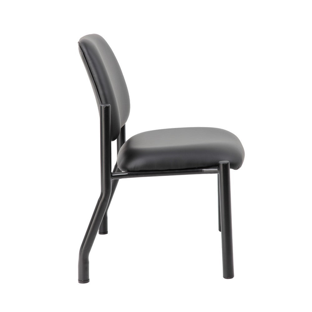 Lea Big & Tall XL Reception Chair | Black Antimicrobial Vinyl | 400 lbs BM340819