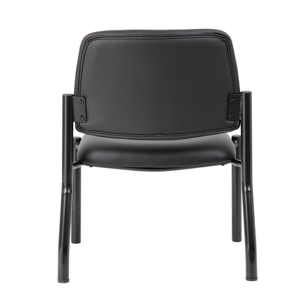 Lea Big & Tall XL Reception Chair | Black Antimicrobial Vinyl | 400 lbs BM340819