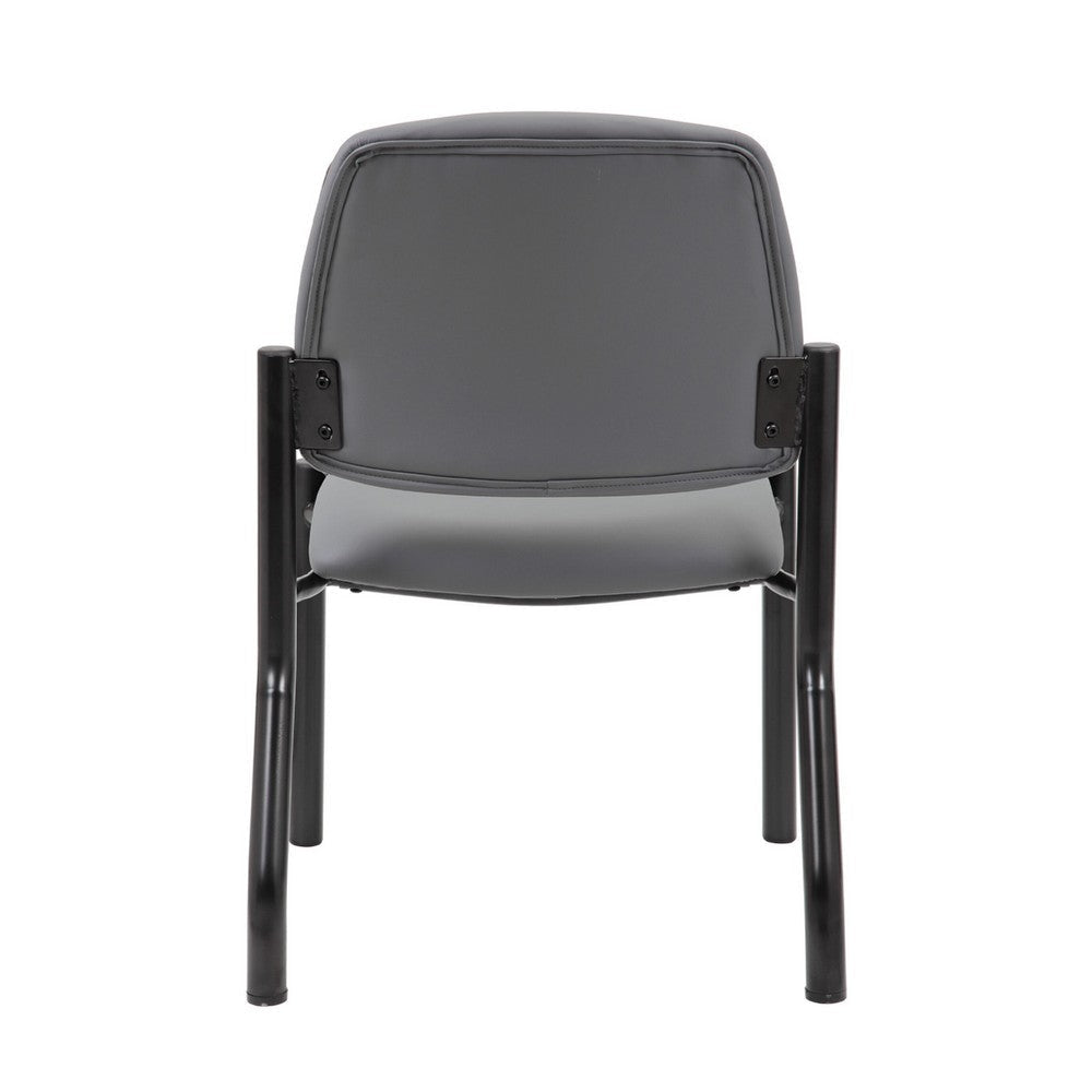Lea Reception Guest Chair | Gray Antimicrobial Vinyl | Black Legs BM340820