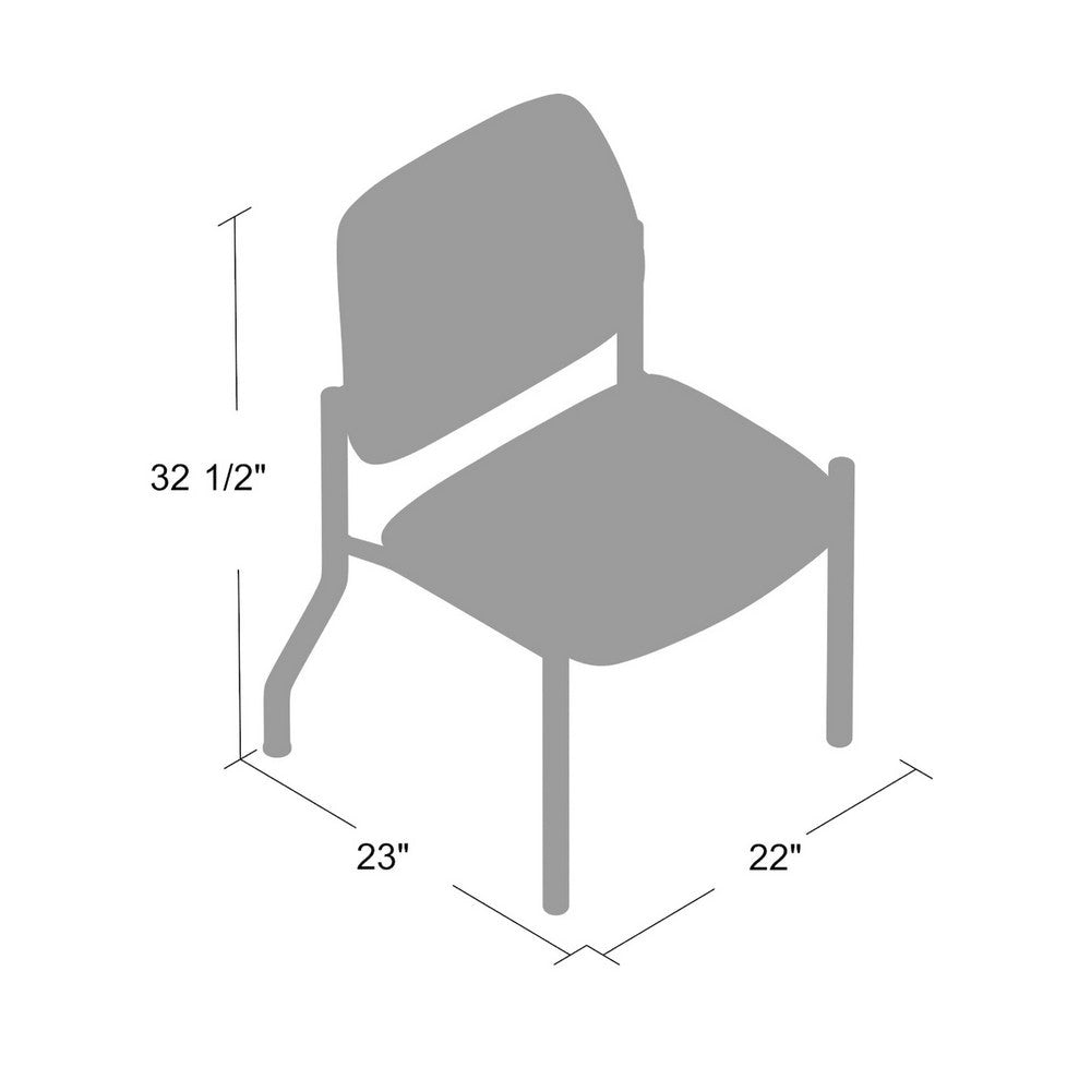 Lea Reception Guest Chair | Gray Antimicrobial Vinyl | Black Legs BM340820