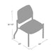 Lea Reception Guest Chair | Gray Antimicrobial Vinyl | Black Legs BM340820