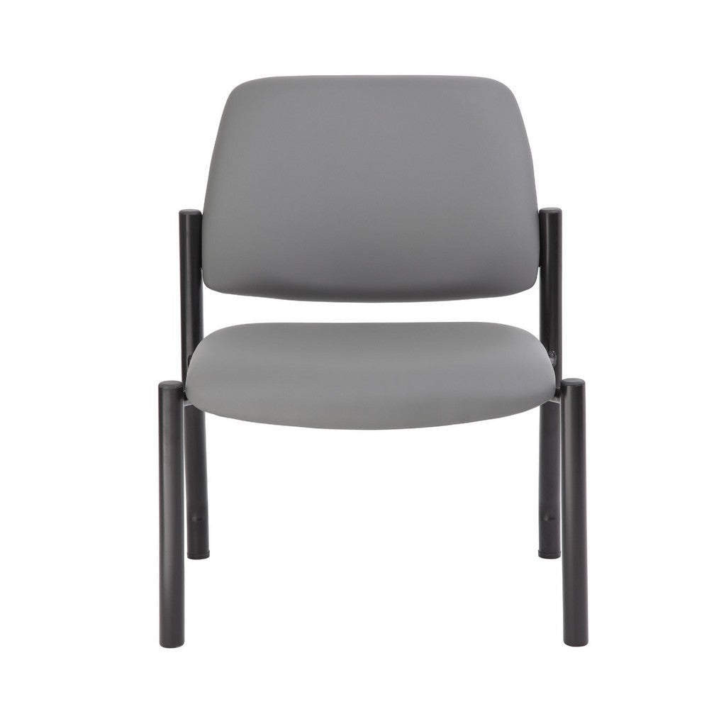 Lea Big & Tall XL Reception Chair | Gray Antimicrobial Vinyl | 400 lbs BM340821