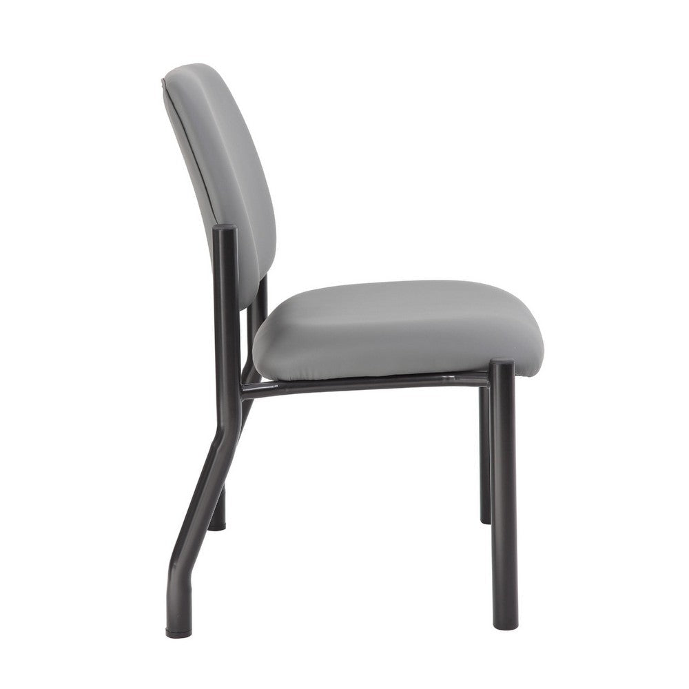 Lea Big & Tall XL Reception Chair | Gray Antimicrobial Vinyl | 400 lbs BM340821