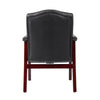 Koe Classic Reception Guest Armchair | Black Vinyl Tufted Back | Wood Legs BM340822