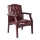 Koe Classic Reception Guest Armchair | Burgundy Tufted Vinyl | Wood Legs BM340823