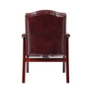 Koe Classic Reception Guest Armchair | Burgundy Tufted Vinyl | Wood Legs BM340823
