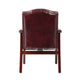 Koe Classic Reception Guest Armchair | Burgundy Tufted Vinyl | Wood Legs BM340823