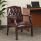 Koe Classic Reception Guest Armchair | Burgundy Tufted Vinyl | Wood Legs BM340823
