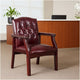 Koe Classic Reception Guest Armchair | Burgundy Tufted Vinyl | Wood Legs BM340823
