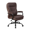 Ava Rolling Oversized Office Chair | Swivel | Brown Faux Leather | 400lbs BM340824