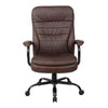 Ava Rolling Oversized Office Chair | Swivel | Brown Faux Leather | 400lbs BM340824