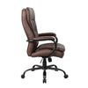 Ava Rolling Oversized Office Chair | Swivel | Brown Faux Leather | 400lbs BM340824