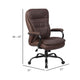 Ava Rolling Oversized Office Chair | Swivel | Brown Faux Leather | 400lbs BM340824