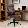 Ava Rolling Oversized Office Chair | Swivel | Brown Faux Leather | 400lbs BM340824