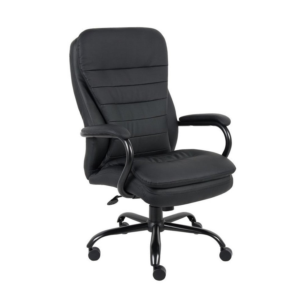 Ava Rolling Oversized Office Chair | Swivel | Black Vinyl | 400lbs BM340825